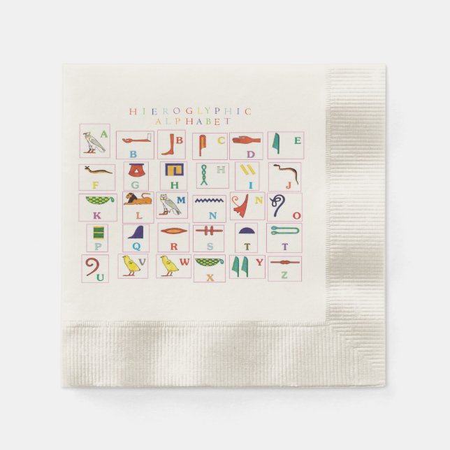 Hieroglyphic Alphabet Napkins (Front)