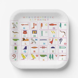 Hieroglyphic Alphabet Paper Plates