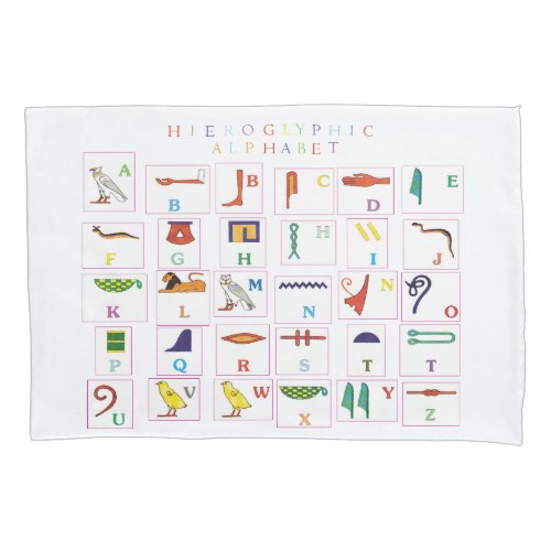 Hieroglyphic Alphabet  Pillow Case