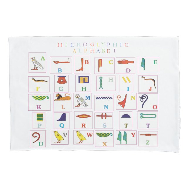 Hieroglyphic Alphabet  Pillow Case (Front)