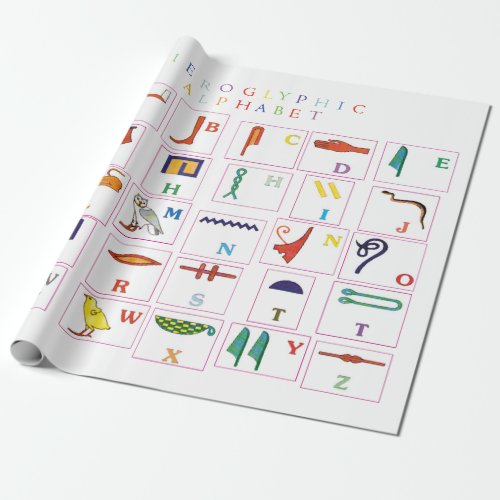 Hieroglyphic Alphabet Wrapping Paper