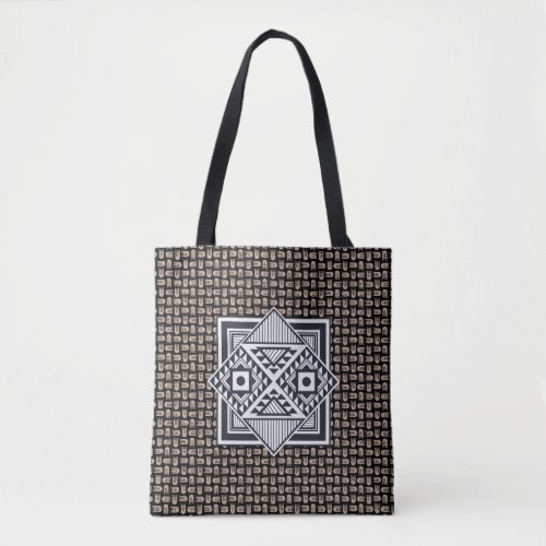 Hieroglyphic Silk Tribal Pattern Tote Bag