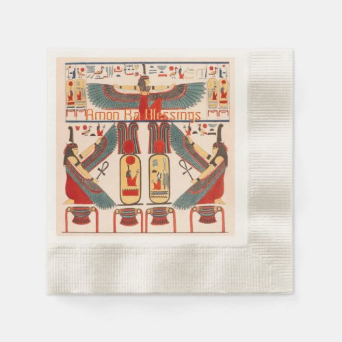 Hieroglyphics Egyptian God Amon Ra Blessings Napkins