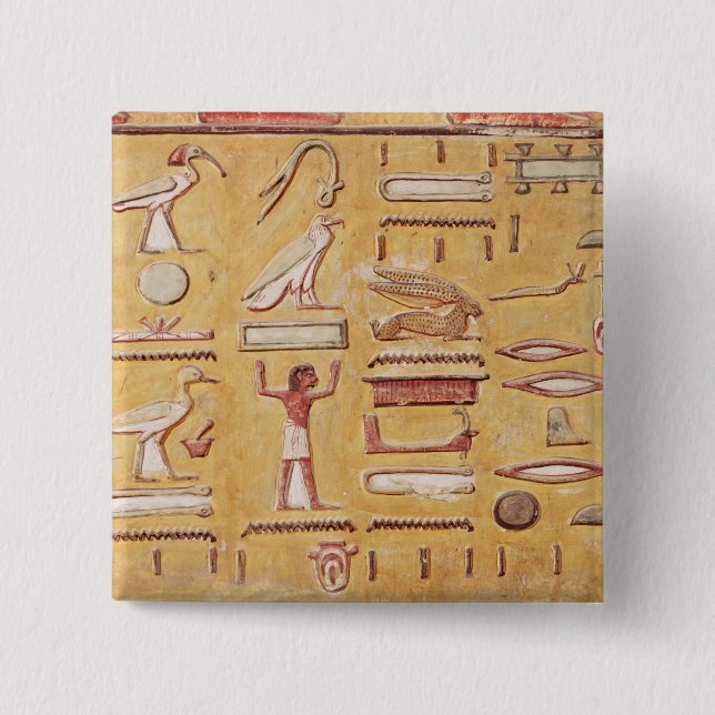 Hieroglyphics, from the Tomb of Seti I Button (Front)
