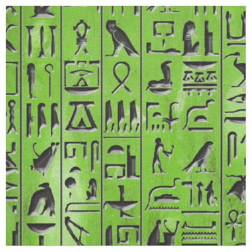 Hieroglyphics in Emerald Fabric