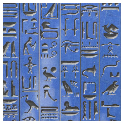 Hieroglyphics in Lapis Lazuli Fabric