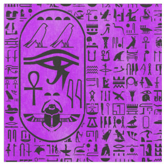 Hieroglyphics Purple Fabric