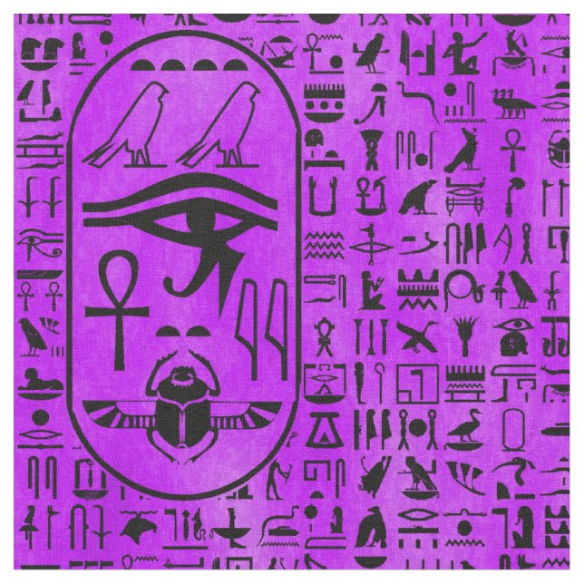 Hieroglyphics Purple Fabric (Close Up)
