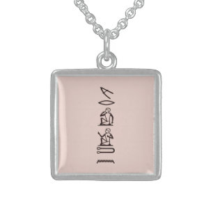 Hieroglyphs – Hyroglyphen – I Love you Sterling Silver Necklace