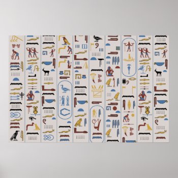 Hieroglyphs Pharaoh Ash Background Poster by wheresmymojo at Zazzle