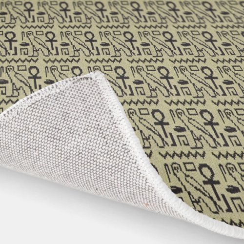 Hieroglyphs Symbols Owl Ankh Artisan Crochet Print Rug