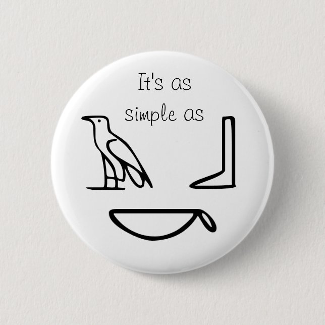 Hieroglypics Button (Front)
