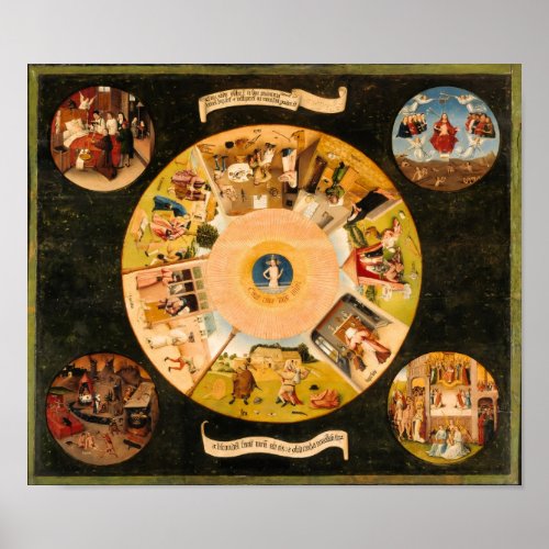 Hieronymous Bosch Table of the mortal sins Poster