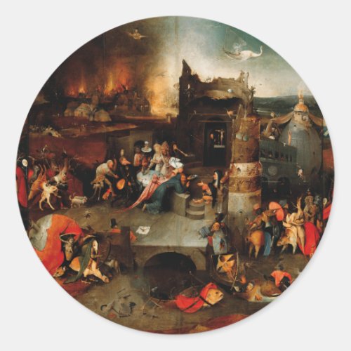 Hieronymus Bosch _ Temptation Of Saint Anthony Classic Round Sticker