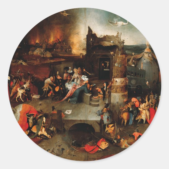 Hieronymus Bosch - Temptation Of Saint Anthony Classic Round Sticker (Front)