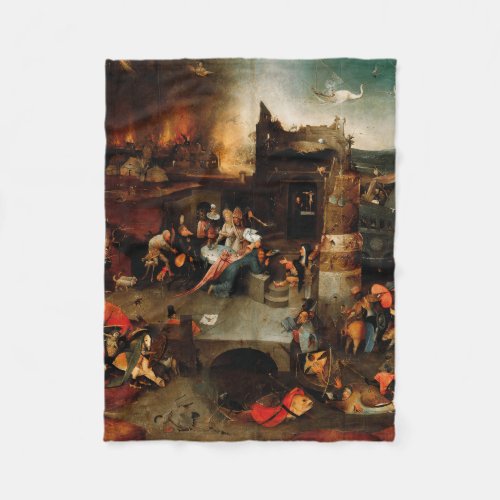 Hieronymus Bosch _ Temptation Of Saint Anthony Fleece Blanket