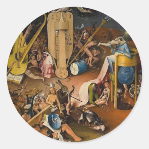 Hieronymus Bosch_The Garden of Hell Classic Round Sticker