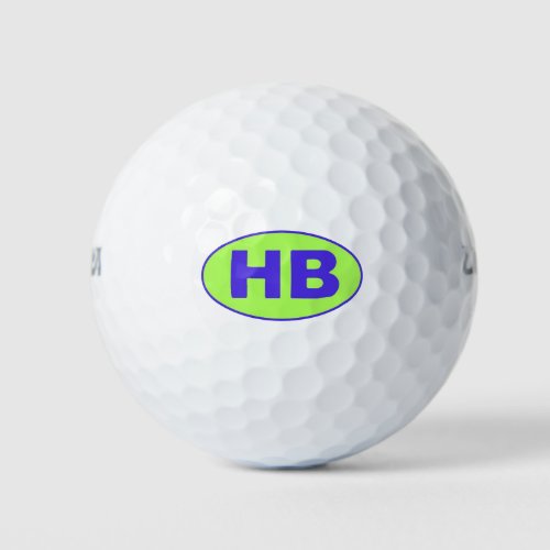 Higgins Beach Blue Green HB Oval Logo Golf Balls