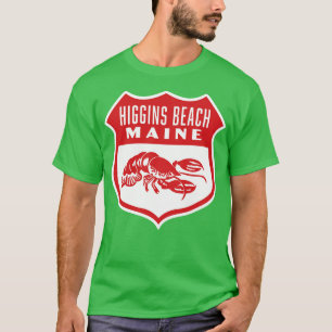 Higgins Beach Maine Retro  Shield Red T-Shirt