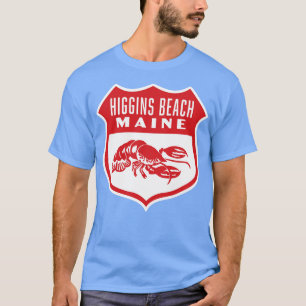 Higgins Beach Maine Retro  Shield Red T-Shirt