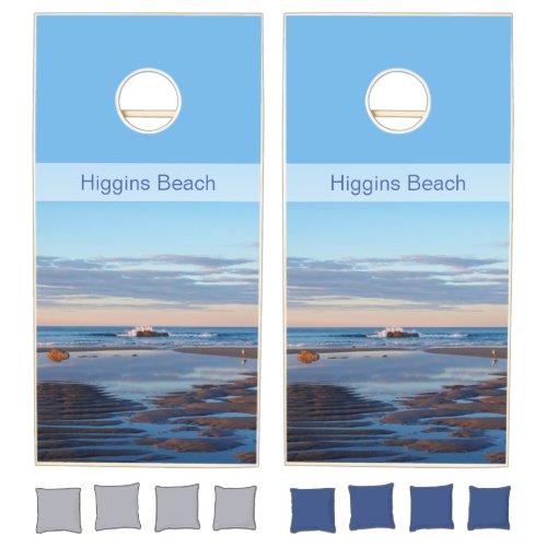 Higgins Beach Ocean Sunrise Maine Cornhole Set