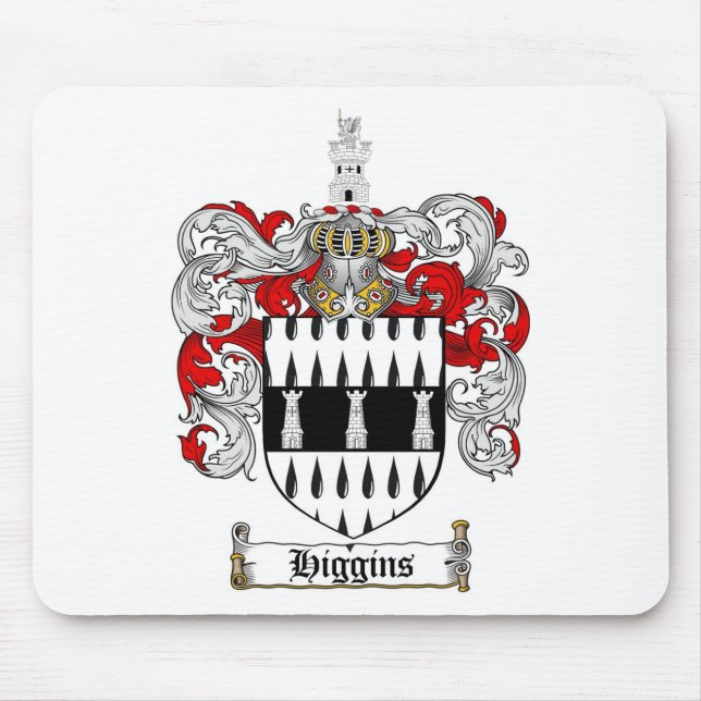 HIGGINS FAMILY CREST -  HIGGINS COAT OF ARMS MOUSE PAD (Front)