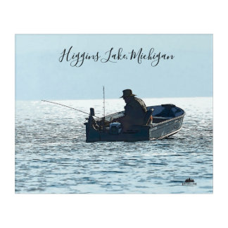 Higgins Lake fisherman Acrylic Print