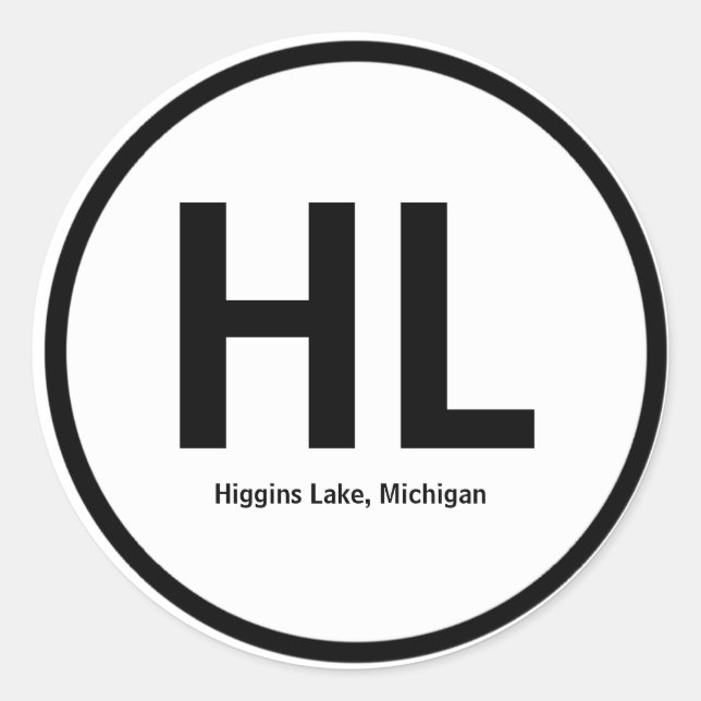 Higgins Lake Initials Sticker (Front)