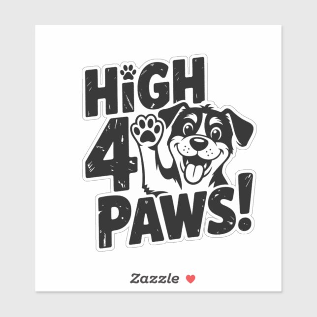 High 4 Paws Dog Sticker (Sheet)