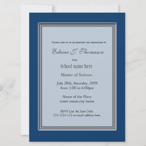 High achievement blue graduation announcement