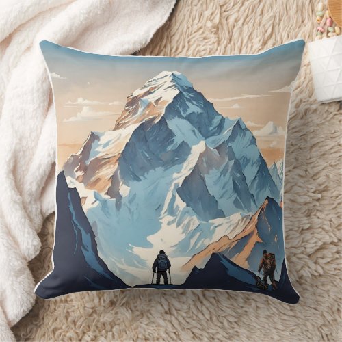 High Altitude Adventures Await Mount Everest Throw Pillow