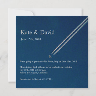 High Altitude Airplane Destination Wedding Custom Invitation