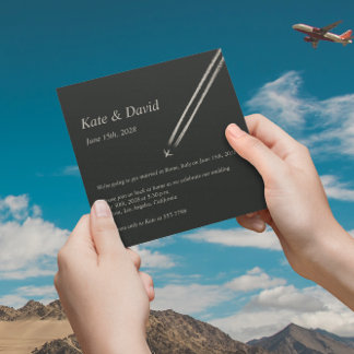 ©High Altitude Airplane Destination Wedding Invitation