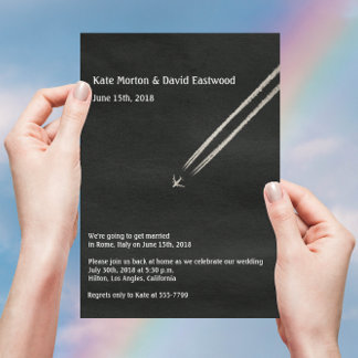 ©High Altitude Airplane Destination Wedding Invitation