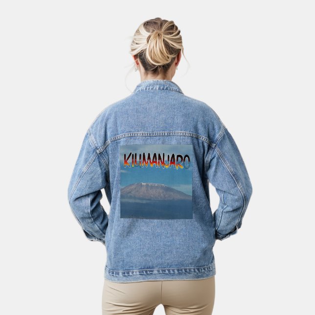 High-Altitude Elegance Kilimanjaro Peaks Outerwear Denim Jacket (Model)