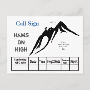 High Altitude Ham Radio Operator QSL Card