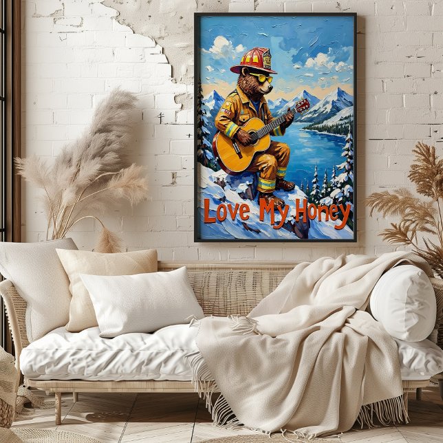 High-Altitude Harmony: Bear's Snowy Song Poster (Creator Uploaded)