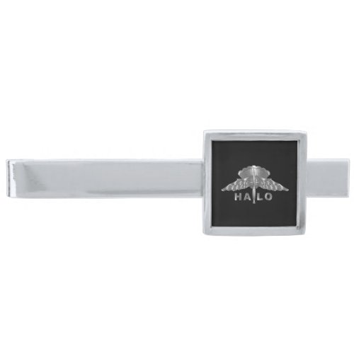High Altitude Low Opening HALO Wings Silver Finish Tie Bar