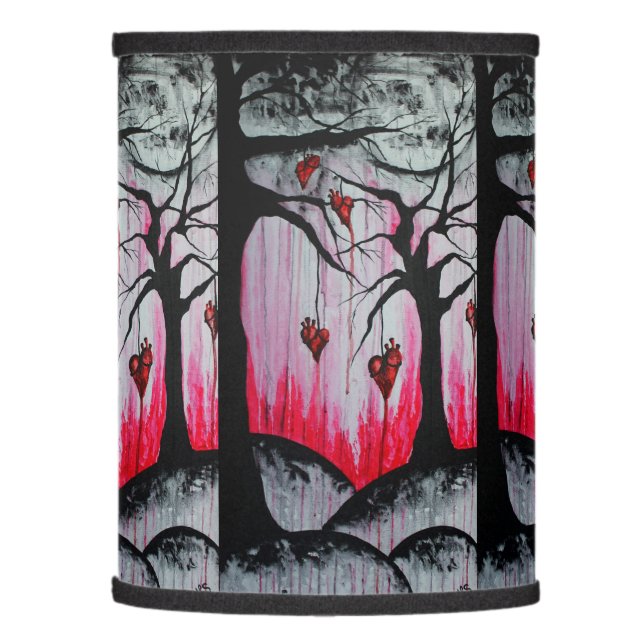 High and Dry Heart Trees Goth Surreal Original Art Lamp Shade (Left)