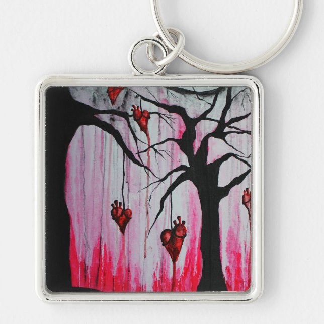 High and Dry Heart Trees Original Art Keychain (Front)