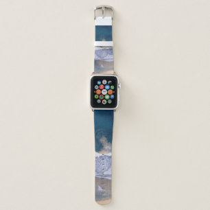 HIGH-ANGLE PHOTOGRAPHY OF BEACH SHORE APPLE WATCH BAND