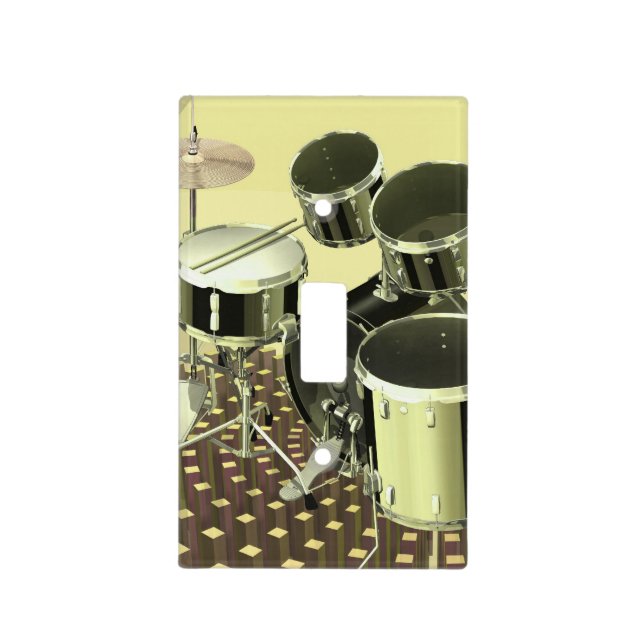 High angle view of a drum kit light switch cover (Front)