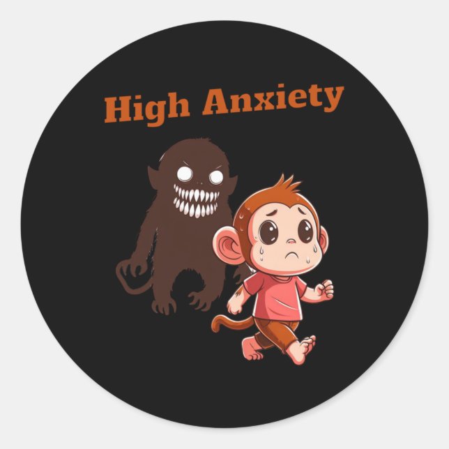 High Anxiety Monkey Sticker  (Front)