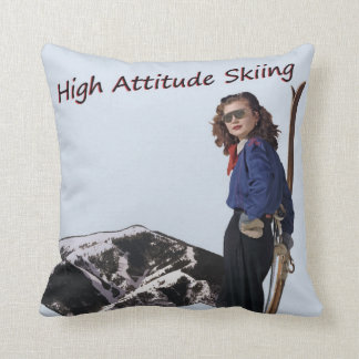 High Attitude Skiing Throw Pillow