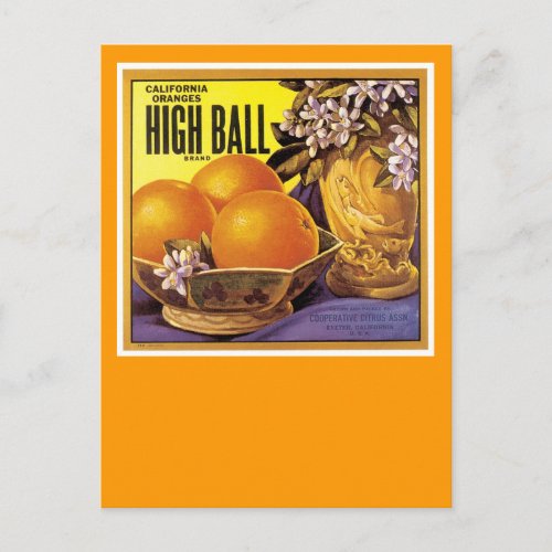 High Ball California Oranges Postcard