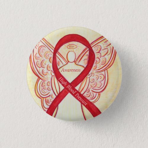 High Blood Pressure Awareness Angel Red Ribbon Pin