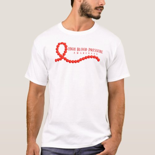 High Blood Pressure Awareness Red Ribbon Beads T_Shirt