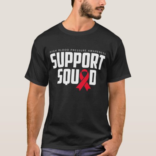 High Blood Pressure Awareness Red Ribbon Support S T_Shirt