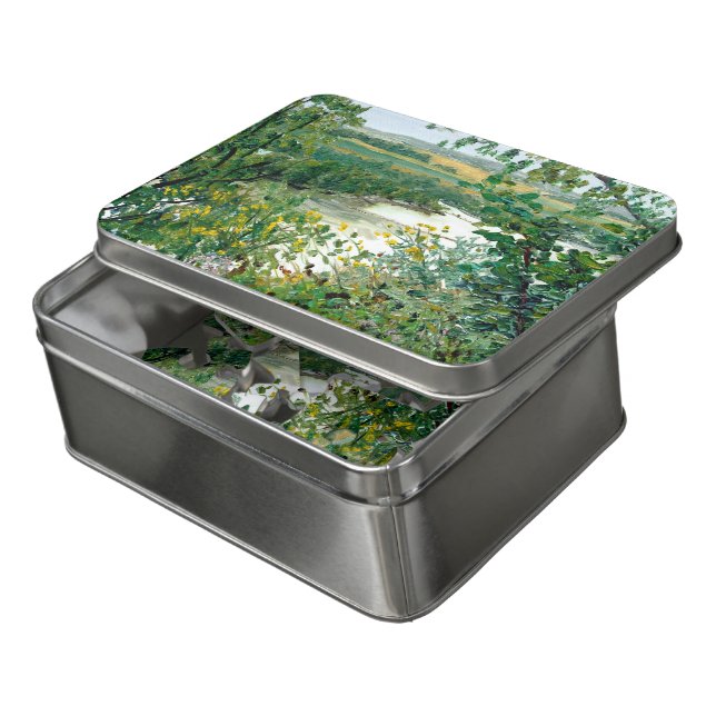 High Bluff Overlookof a Scenic River Wetland Jigsaw Puzzle (Lid Open)
