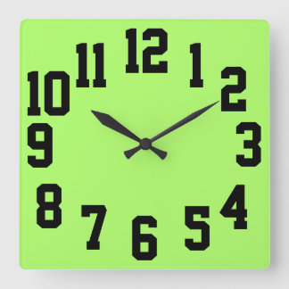 High Contrast Big Numbers Easy Read Square Wall Clock